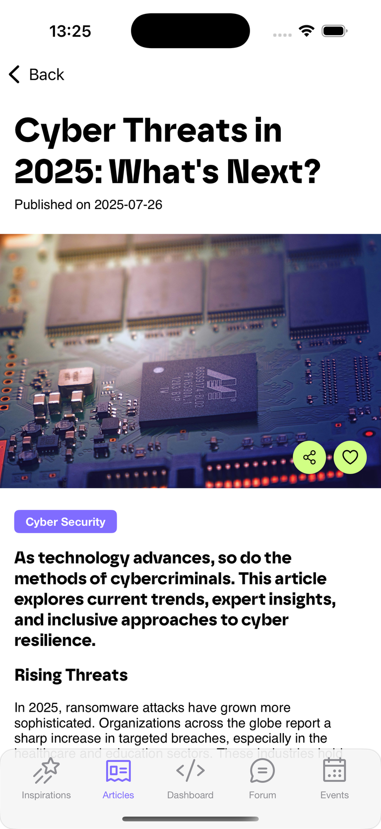 Single article view